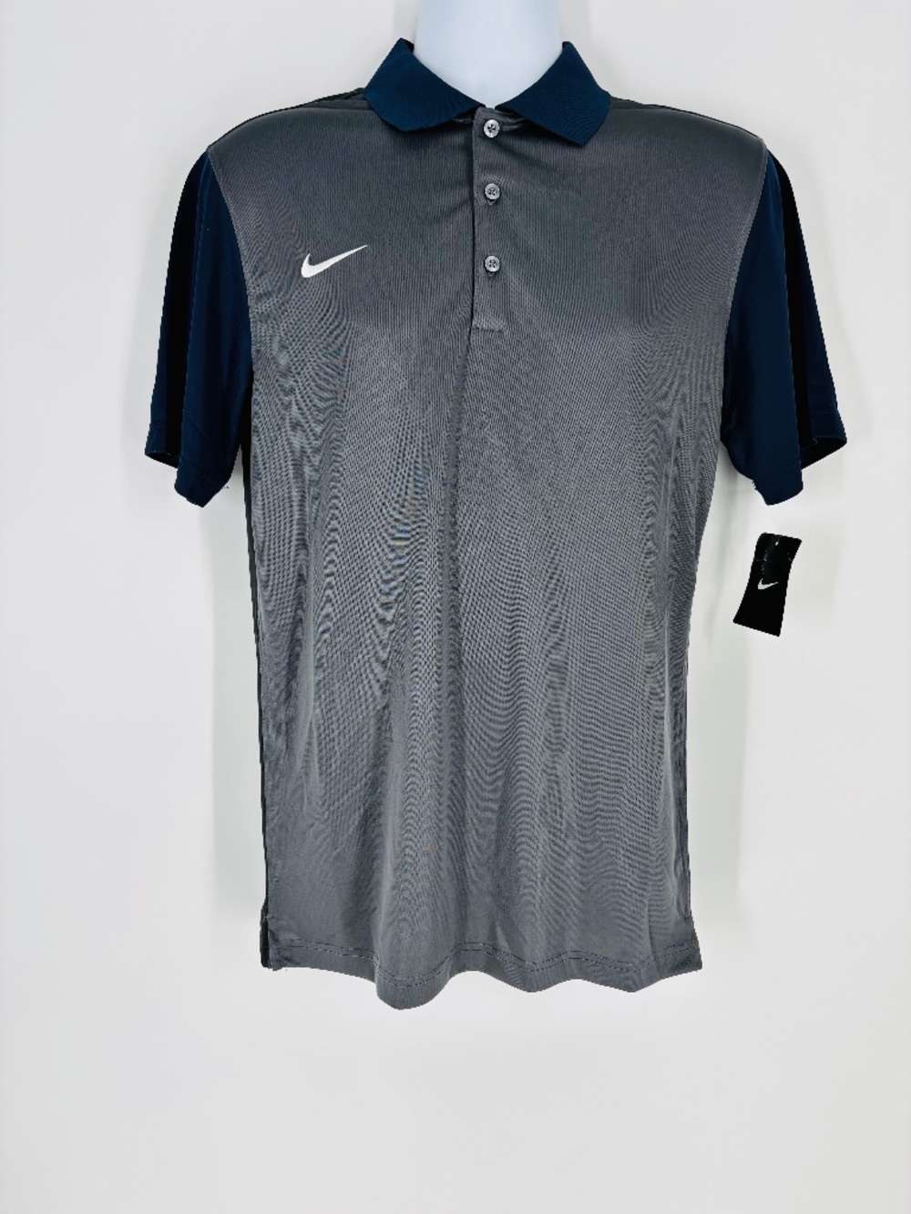 NWT Nike Dri-Fit Men's Athletic Polo Short Sleeve Gray / Blue Size: S